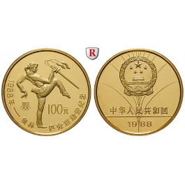 China, Volksrepublik, 100 Yuan 1988, 15,55 g fein, PP