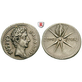 Römische Kaiserzeit, Augustus, Denar 19-18 v.Chr., f.vz