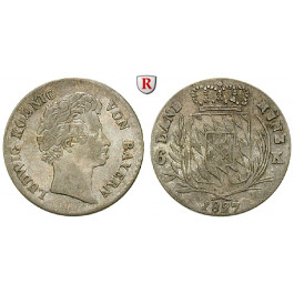 Bayern, Königreich, Ludwig I., 6 Kreuzer 1827, ss