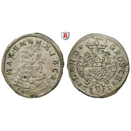 Bayern, Herzogtum, Maximilian II. Emanuel, 3 Kreuzer 1691, vz+