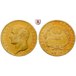 Frankreich, Napoleon I. (Kaiser), 40 Francs 1804-1805 (AN 13), ss+