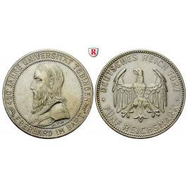 Weimarer Republik, 5 Reichsmark 1927, Uni Tübingen, F, f.vz, J. 329
