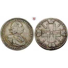 Russland, Peter I., Rubel 1724, ss