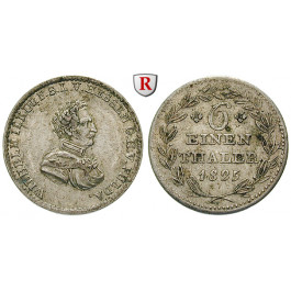 Hessen, Hessen-Kassel, Wilhelm II., 1/6 Taler 1825, ss-vz