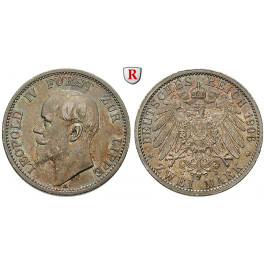 Deutsches Kaiserreich, Lippe, Leopold IV., 2 Mark 1906, A, ss+/vz+, J. 78