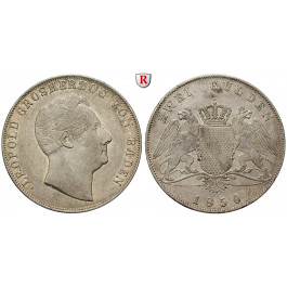 Baden, Baden-Durlach, Karl Leopold Friedrich, Doppelgulden 1850, ss-vz