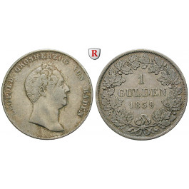 Baden, Grossherzogtum Baden, Karl Leopold Friedrich, Gulden 1839, ss