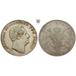 Baden, Grossherzogtum Baden, Karl Leopold Friedrich, Doppelgulden 1852, ss