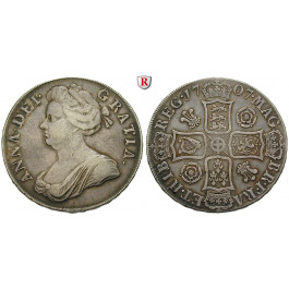 Grossbritannien, Anne, Crown 1707, ss+