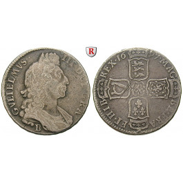 Grossbritannien, William III., Halfcrown 1697, f.ss