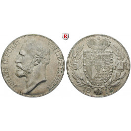 Liechtenstein, Johann II., 5 Kronen 1915, f.vz