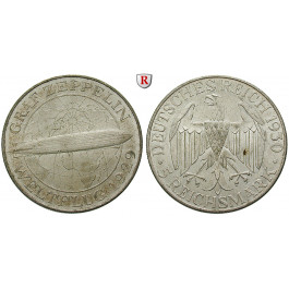 Weimarer Republik, 5 Reichsmark 1930, Zeppelin, A, vz, J. 343