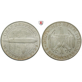 Weimarer Republik, 5 Reichsmark 1930, Zeppelin, A, vz, J. 343 (1)