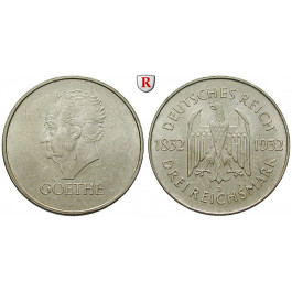 Weimarer Republik, 3 Reichsmark 1932, Goethe, J, f.vz, J. 350