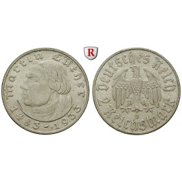 Drittes Reich, 2 Reichsmark 1933, Luther, A, vz+, J. 352