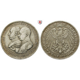 Deutsches Kaiserreich, Mecklenburg-Schwerin, Friedrich Franz IV., 5 Mark 1915, Jahrhundertfeier, A, f.vz/vz+, J. 89
