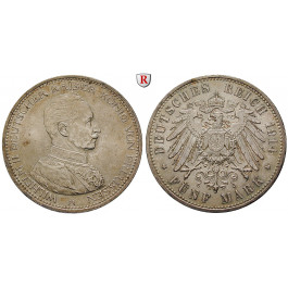 Deutsches Kaiserreich, Preussen, Wilhelm II., 5 Mark 1914, Uniform, A, 25,0 g fein, vz, J. 114