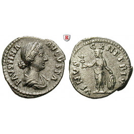 Römische Kaiserzeit, Faustina II., Frau des Marcus Aurelius, Denar 165-170, ss-vz
