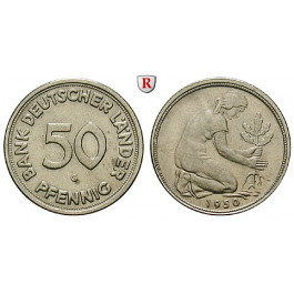 Bundesrepublik Deutschland, 50 Pfennig 1950, Bank Deutscher Länder, G, vz-st, J. 379