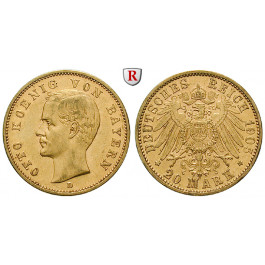 Deutsches Kaiserreich, Bayern, Otto, 20 Mark 1905, D, f.vz, J. 200