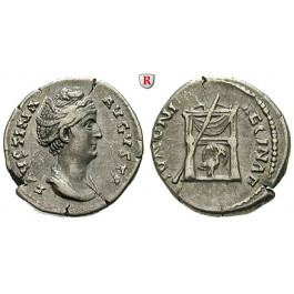 Römische Kaiserzeit, Faustina I., Frau des Antoninus Pius, Denar nach 141, ss-vz