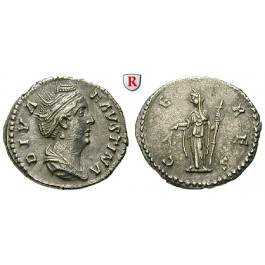 Römische Kaiserzeit, Faustina I., Frau des Antoninus Pius, Denar nach 141, ss-vz