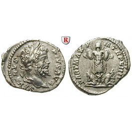 Römische Kaiserzeit, Septimius Severus, Denar 201, f.vz