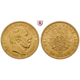 Deutsches Kaiserreich, Preussen, Wilhelm I., 20 Mark 1887, A, ss-vz/vz+, J. 246