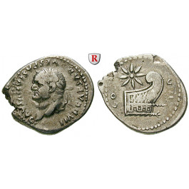 Römische Kaiserzeit, Vespasianus, Denar 77-78, ss