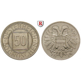 Österreich, 1. Republik, 50 Groschen 1934, vz+