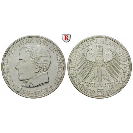 Bundesrepublik Deutschland, 5 DM 1957, Eichendorff, Die Ersten Fünf, J, vz, J. 391