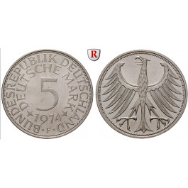 Bundesrepublik Deutschland, 5 DM 1966, G, vz-st, J. 387