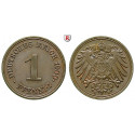 Deutsches Kaiserreich, 1 Pfennig 1900, E, f.st, J. 10