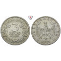 Weimarer Republik, 3 Reichsmark 1931, Kursmünze, E, ss-vz, J. 349