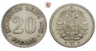 Deutsches Kaiserreich, 20 Pfennig 1876, G, vz/st, J. 5