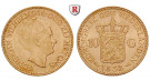 Niederlande, Königreich, Wilhelmina I., 10 Gulden 1925-1933, 6,06 g fein, ss-vz