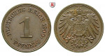 Deutsches Kaiserreich, 1 Pfennig 1900, E, f.st, J. 10