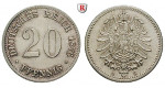 Deutsches Kaiserreich, 20 Pfennig 1876, G, vz/st, J. 5