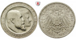 Deutsches Kaiserreich, Württemberg, Wilhelm II., 3 Mark 1911, Silberhochzeit, F, vz-st, J. 177a