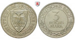 Weimarer Republik, 3 Reichsmark 1926, Lübeck, A, f.vz, J. 323