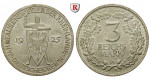 Weimarer Republik, 3 Reichsmark 1925, Rheinlande, A, vz+, J. 321