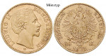 Deutsches Kaiserreich, Bayern, Ludwig II., 20 Mark 1872-1873, (ABBILDUNG MÜNZTYP), D, 7,17 g fein, ss, J. 194