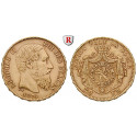 Belgium, Belgian Kingdom, Leopold II., 20 Francs 1867-1882, 5.81 g fine, vf-xf