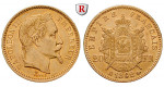 Frankreich, Napoleon III., 20 Francs 1861-1870, 5,81 g fein, ss-vz