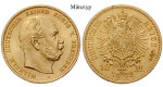 Deutsches Kaiserreich, Preussen, Wilhelm I., 10 Mark 1872-1873, (ABBILDUNG MÜNZTYP), A-C, 3,58 g fein, ss, J. 242