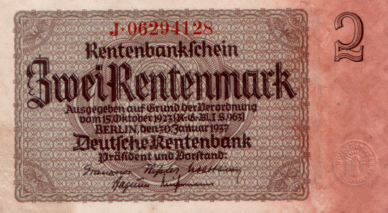 1937 - 01 - Januar - Prägestempel auf Banknoten
